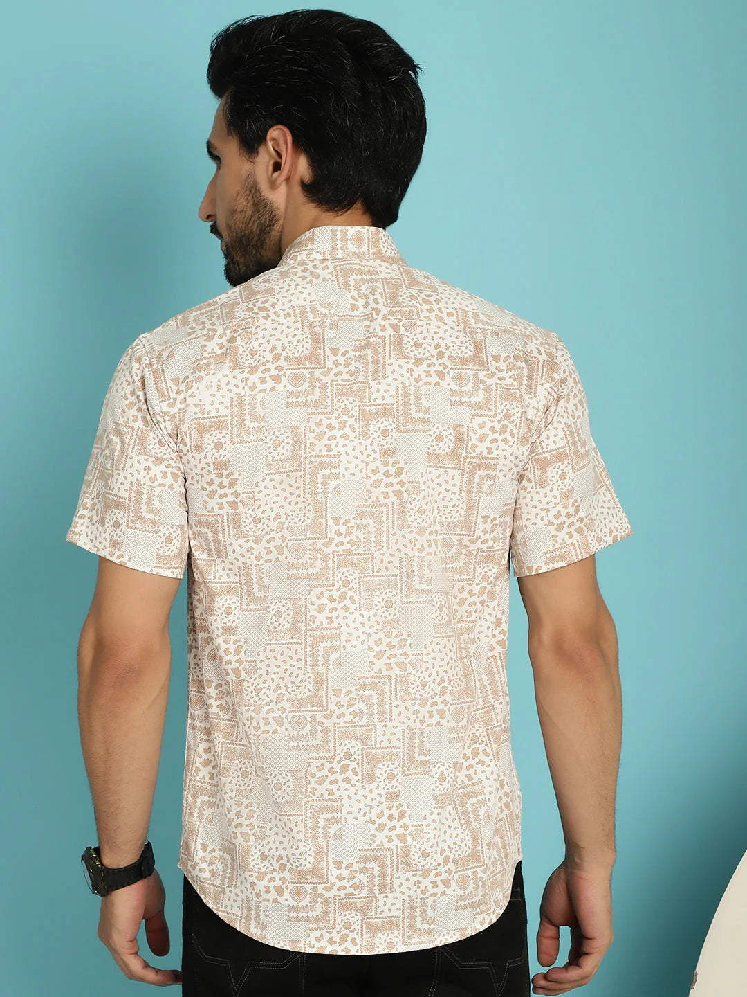 Printed Casual Shirt - Peach