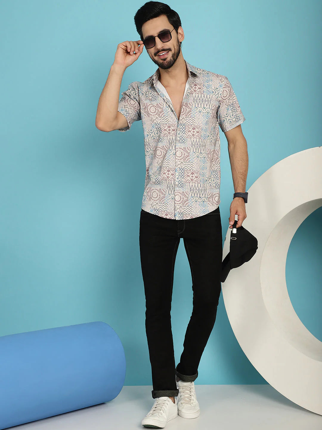 Beige Printed Casual Shirt - Beige