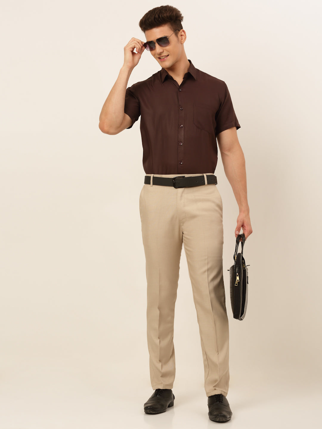 Men's Cotton Solid Formal Shirt's - Coffee