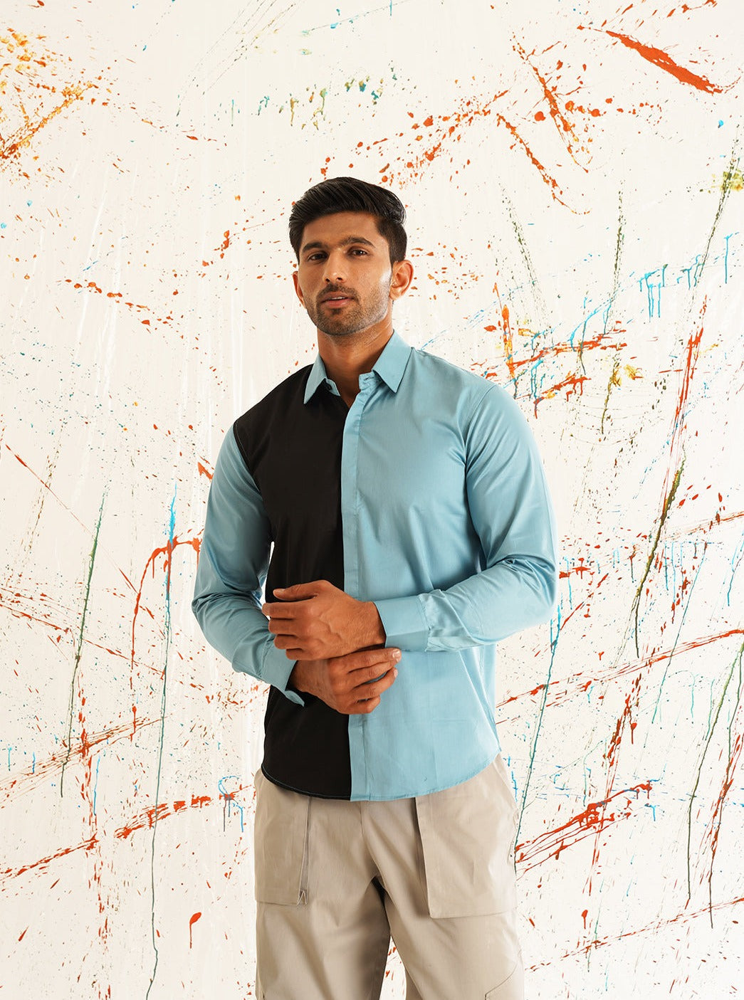 Premium Cotton Satin Casual Shirt - Sky