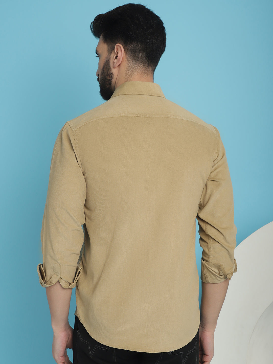 Men Standard Corduroy Cotton Shirt - Beige