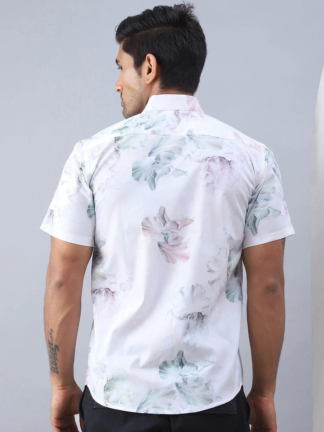 Printed Cotton Casual Shirt For Men - Green