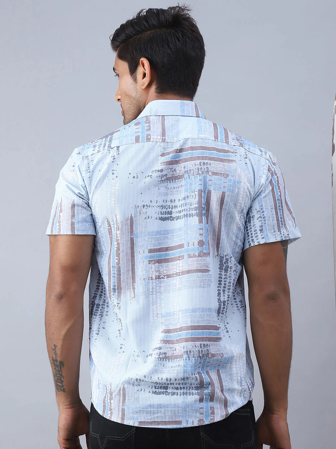 Printed Casual Shirt for Men - Blue