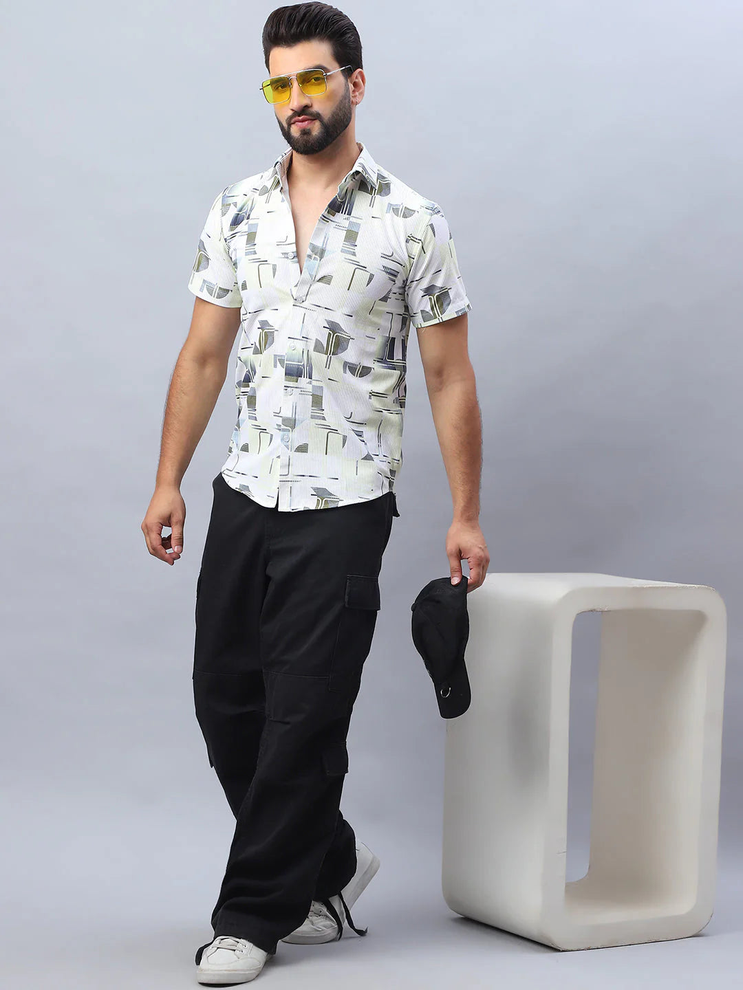 Printed Casual Shirt for Men - Lime